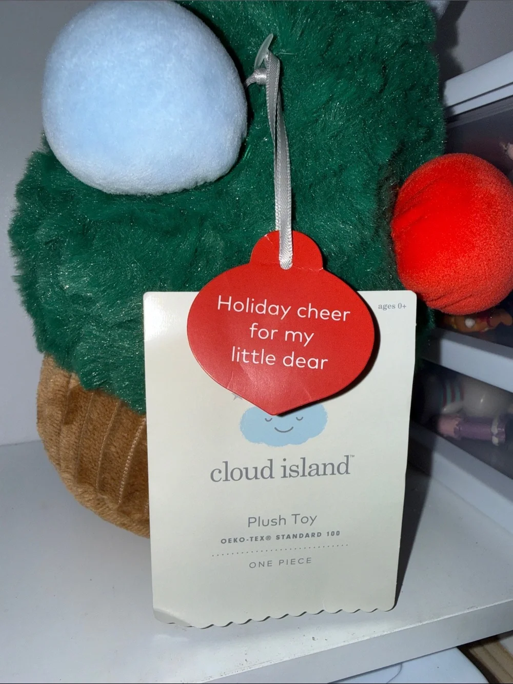 Plush Green Christmas Tree Stuffed Toy with Gold Star